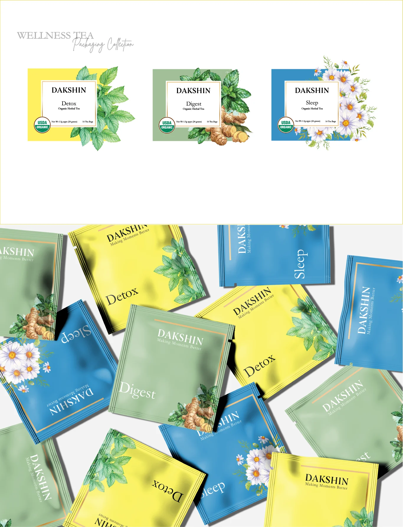 Dakshin Teas premium box packaging designs